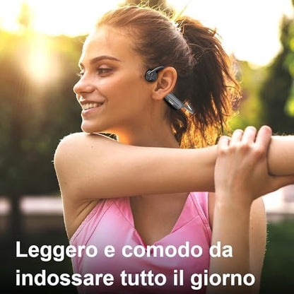 Écouteurs Bluetooth 5.3 à Conduction Osseuse, Casque Sport Étanche IP68, Noir