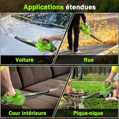 SEYVUM Souffleur de Feuilles sans Fil, Modèle RLBBM10, 3 Vitesses, Léger 1,4kg