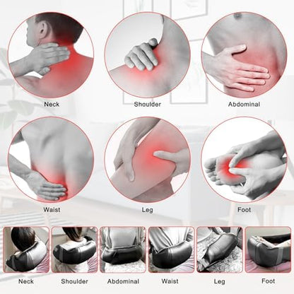 Masseur Cervical Shiatsu 3D avec 16 Nœuds et Vitesse Réglable