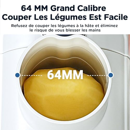 AAOBOSI Râpe Légumes Électrique, Modèle Mise à Jour, 3 Lames, Moteur Silencieux