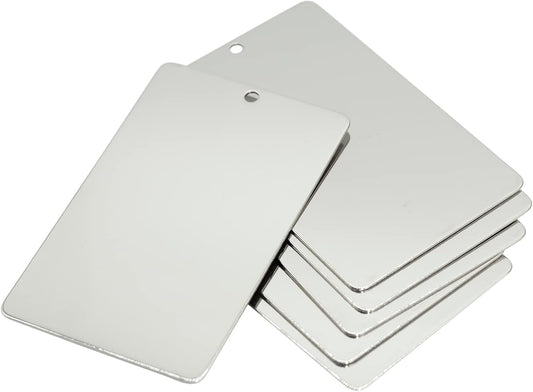 Plaques Vierges en Acier Inoxydable - 86 x 54 mm - Lot de 10