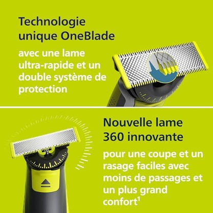 Philips Tondeuse Barbe OneBlade 360, Visage + Corps, QP2824/31