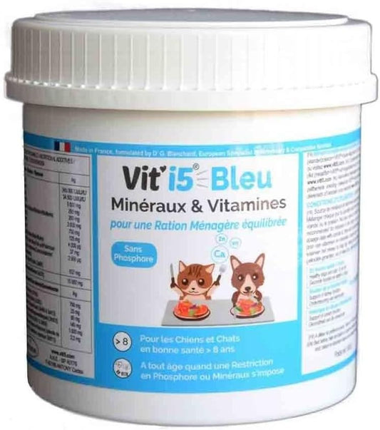 Complément Alimentaire pour Animaux - Restriction en Phosphore - i-vit VIT'I5 Bleu