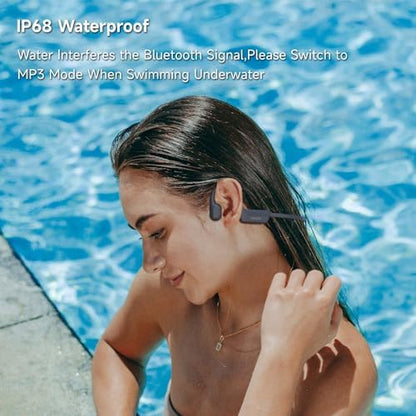 Écouteurs Bluetooth 5.4 à Conduction Osseuse pour Natation, IP68 Étanche, 32 Go MP3