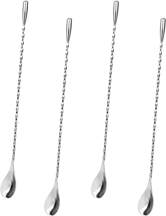 Cuillères à Cocktail - Acier Inoxydable - Manche Long Spirale