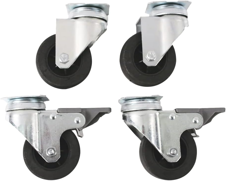 Set de Roulettes pour Box de Transport Chien - 2 Pivotantes - 2 Fixes
