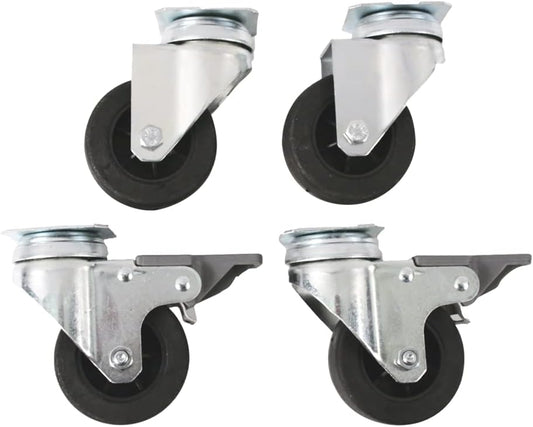 Set de Roulettes pour Box de Transport Chien - 2 Pivotantes - 2 Fixes
