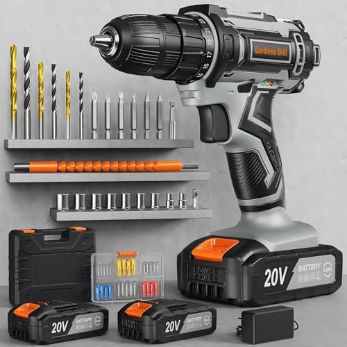 VIWKO Perceuse Visseuse Sans Fil 20V, 2 Batteries 2000mAh, 42Nm, 89 Accessoires