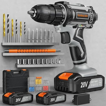 VIWKO Perceuse Visseuse Sans Fil 20V, 2 Batteries 2000mAh, 42Nm, 89 Accessoires