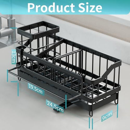 Égouttoir en Acier Inoxydable Organisateur sous évier, Foncé, 24.5x9x13 cm