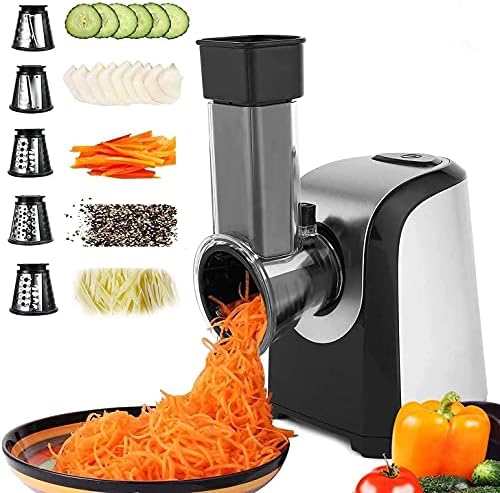 Nictemaw Râpe Légumes Électrique, Modèle AM003741_EU, 150W, 5 Cônes Acier Inoxydable