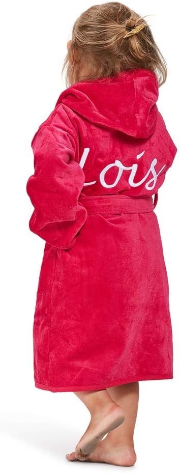 Peignoir de Bain Enfant - Nom Brodé - 100% Coton Velours Blanc