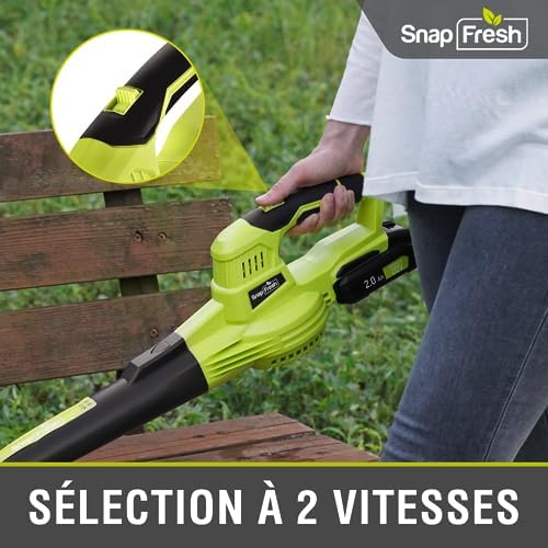 SnapFresh Souffleur de Feuilles sans Fil YOR-YFT01-20V, 20V, 210 km/h, 1,2kg