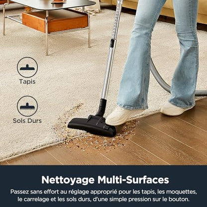 EUREKA Aspirateur Traîneau WhirlWind, 700W, Cyclonique, 1.5L, Bleu
