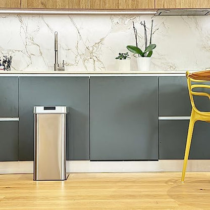 KITCHEN MOVE Poubelle de Cuisine Automatique 50L PARKSIDE, Acier Inoxydable, Design Moderne