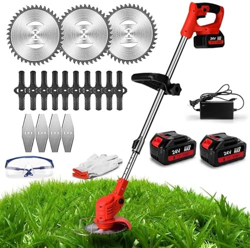 Coupe Bordure Puissant 24V Debroussailleuse Electrique sans Fil, Hauteur Réglable