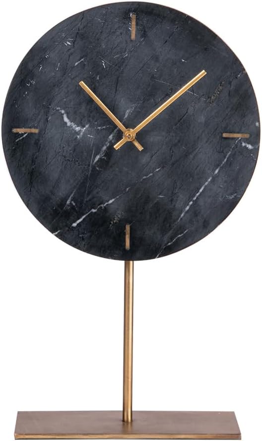 Horloge sur Pied - Marbre Noir - 25 cm