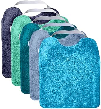 Bavoirs Bébé Imperméables - Lot de 5 - Éponge et Tissu Imperméable