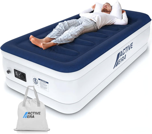 Matelas Gonflable 1 Personne - Pompe Électrique - Oreiller Intégré