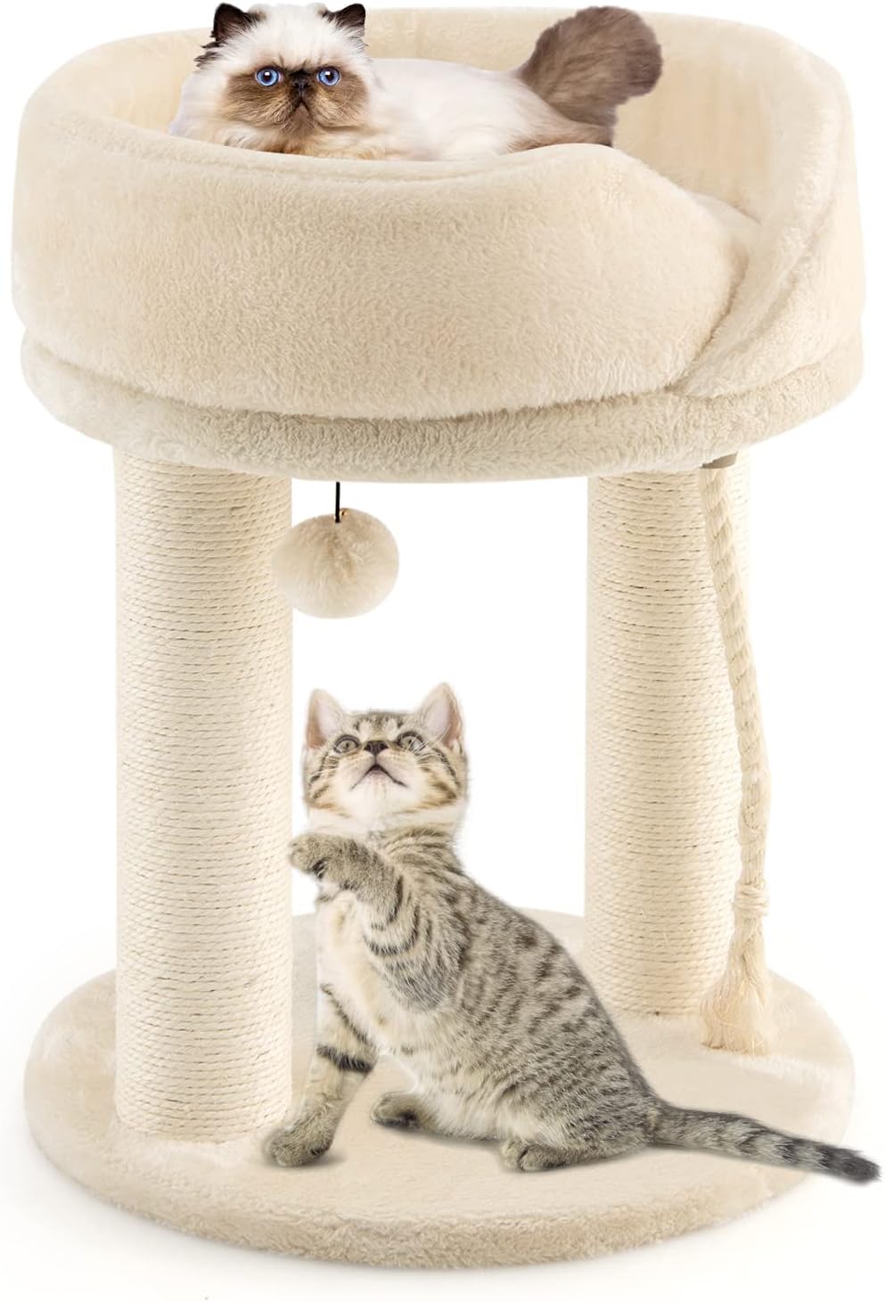 Arbre à Chat Compact - Sisal Durable - Peluche Douce