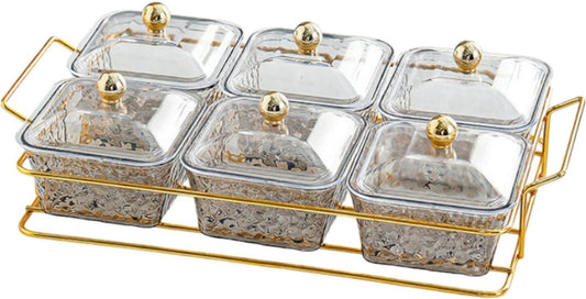 Assiette à Noix en Verre - Multi-grilles - Couvercle Anti-poussière