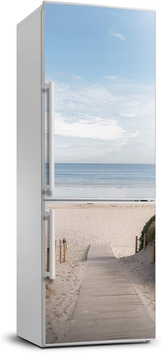 Autocollant Frigo - Auto-adhésif Imperméable - Chemin de la Plage