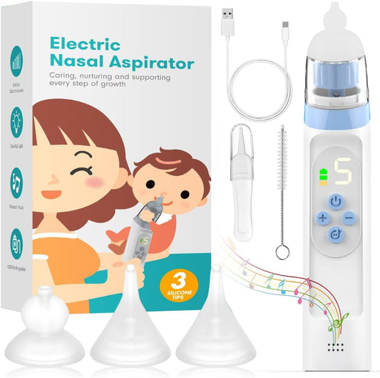 Aspirateur Nasal Bébé - 5 Niveaux d'Aspiration - Écran et Lumières