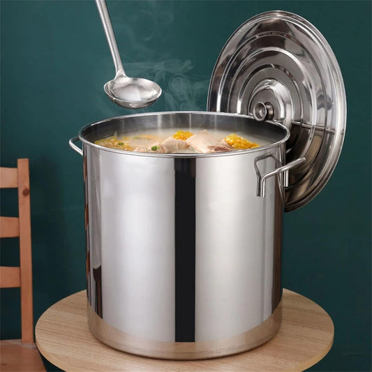 Marmite en Acier Inoxydable - Grande Capacité 35L - Compatible Induction