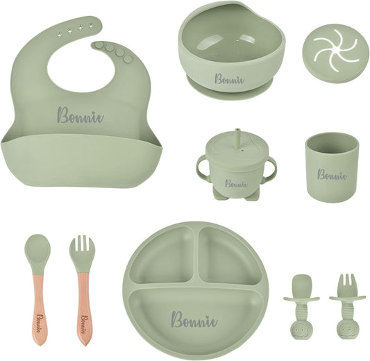 Coffret Vaisselle Bébé - Silicone Personnalisé - Design Antidérapant