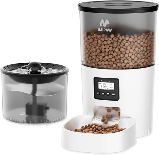 Distributeur Automatique de Croquettes - Programmable - Fontaine à Eau Filtrante