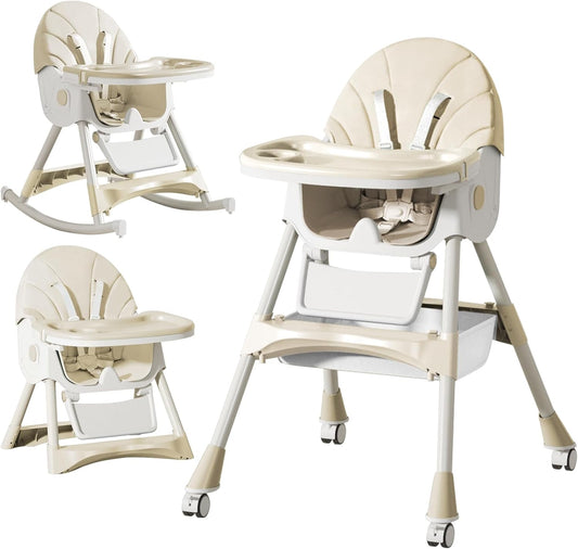 Chaise Haute Bébé - Évolutive 6 en 1 - Plateau Double Amovible