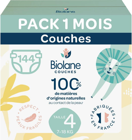 Couches Bébé Taille 4 - Ultra-Absorbant - Peaux Sensibles
