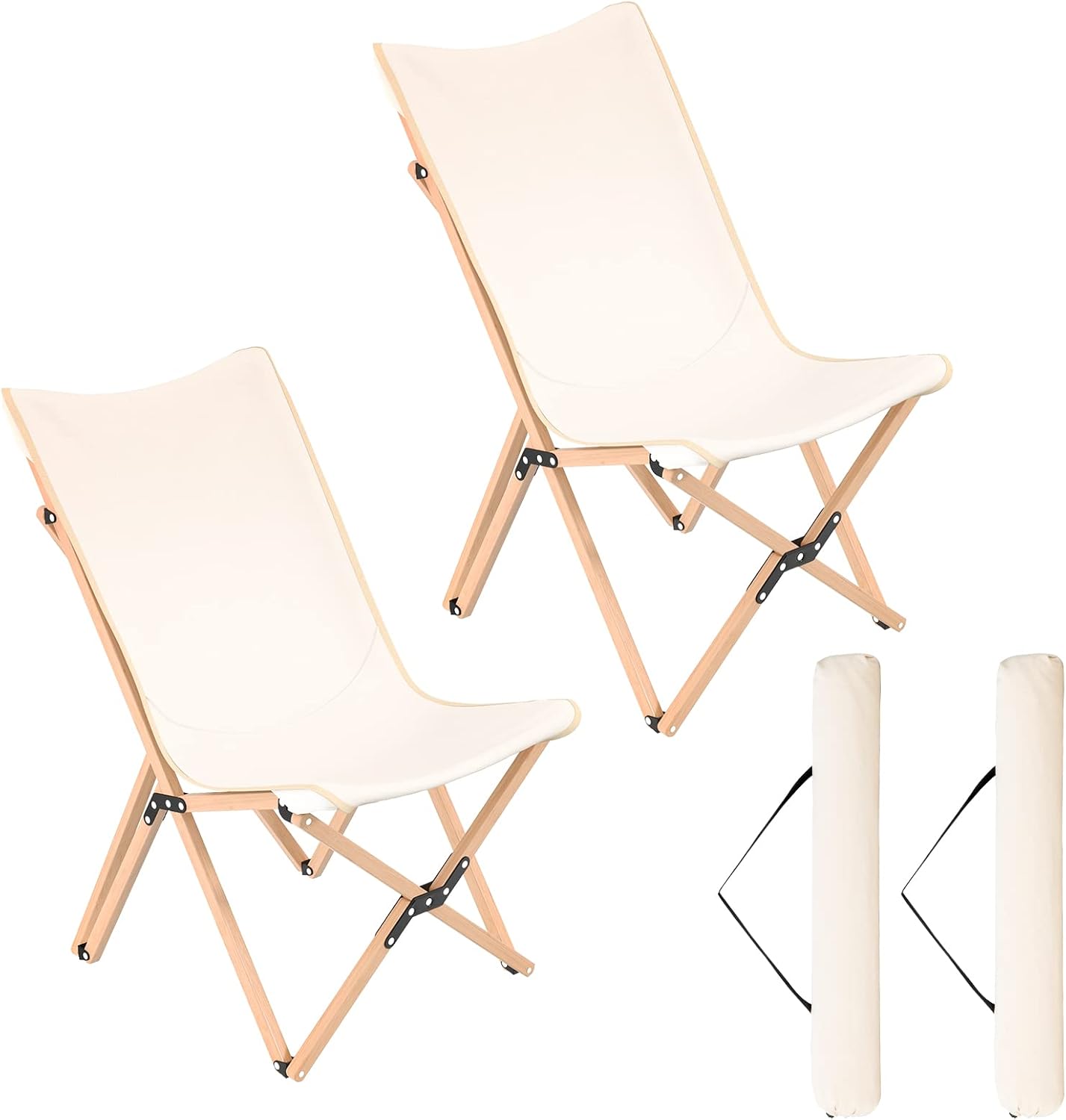 Chaise de Jardin Papillon - Structure en Bambou - Pliable et Portable