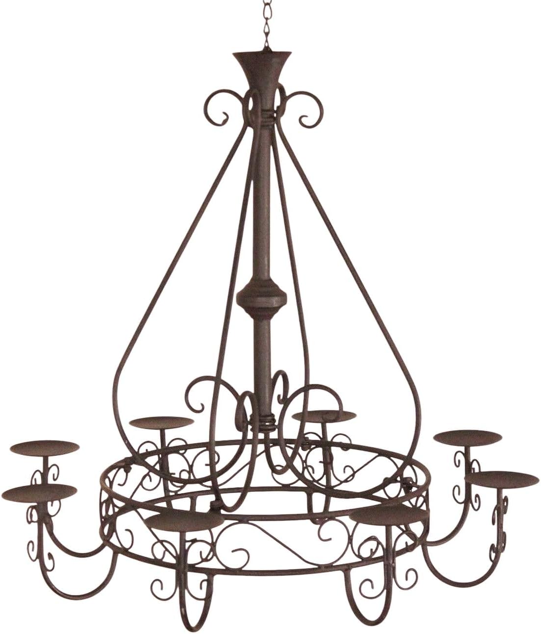 Lustre Chandelier - Métal Brun Foncé - Diamètre 60 cm