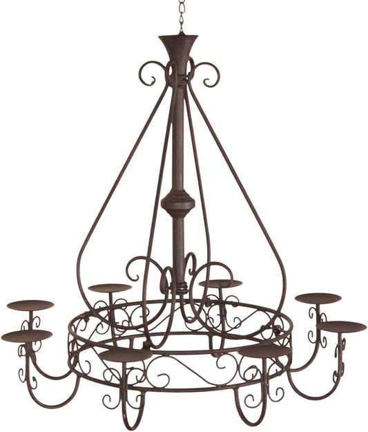 Lustre Chandelier - Métal Brun Foncé - Diamètre 60 cm