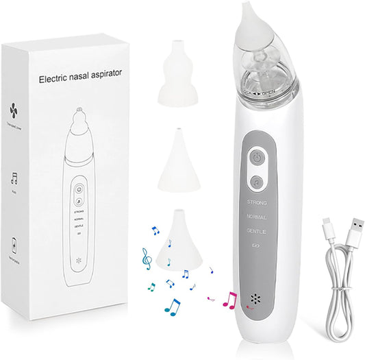 Aspirateur Nasal Électrique - 3 Niveaux d'Aspiration - Silicone Doux