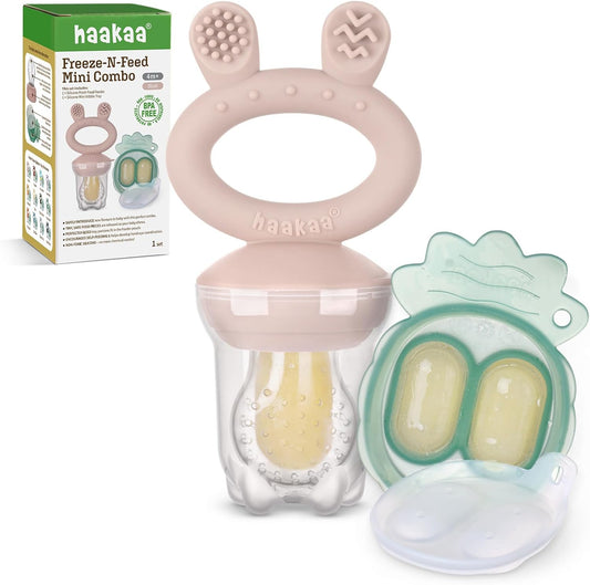 Mangeoire Bébé Silicone - Auto-Alimentation Sûre - Moules à Glace Apaisants