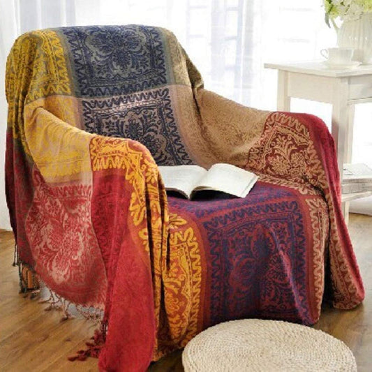 Jeté de Canapé en Coton - Technique Jacquard - Multifonctionnel