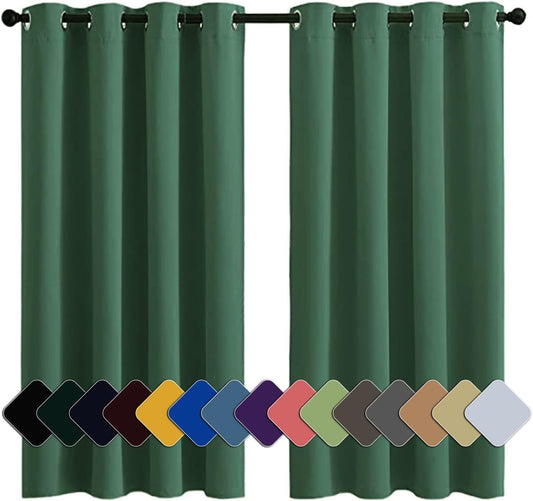 Rideaux Opaques - Velours Vert Foncé - Isolant Thermique