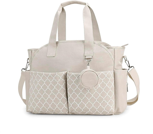 Sac à Langer Multifonction - Bandoulière Réglable - Beige