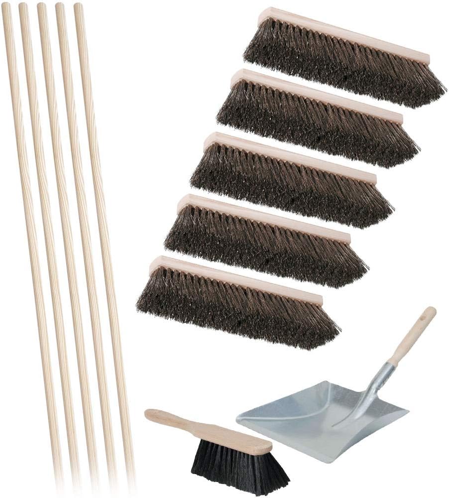 Lot de 10 Balais Arenga - Longueur 400 mm - Manche en Bois