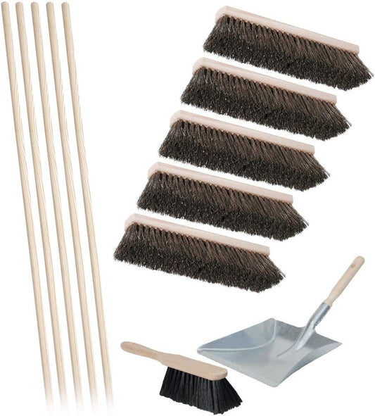 Lot de 10 Balais Arenga - Longueur 400 mm - Manche en Bois