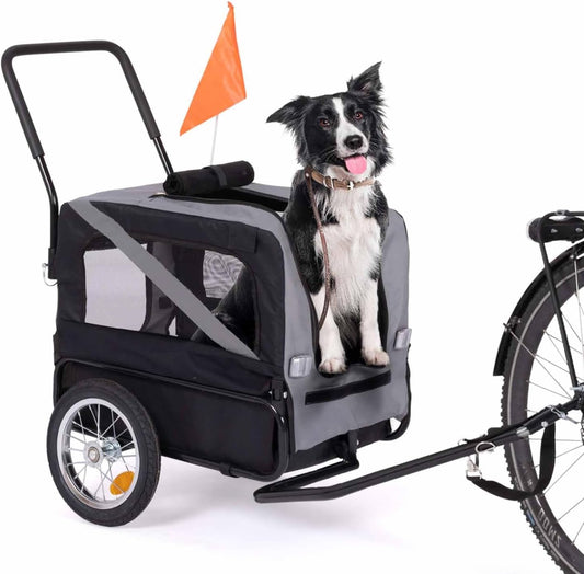 Remorque à Vélo pour Chien - TILLY avec Réflecteurs - Confortable et Sécurisée