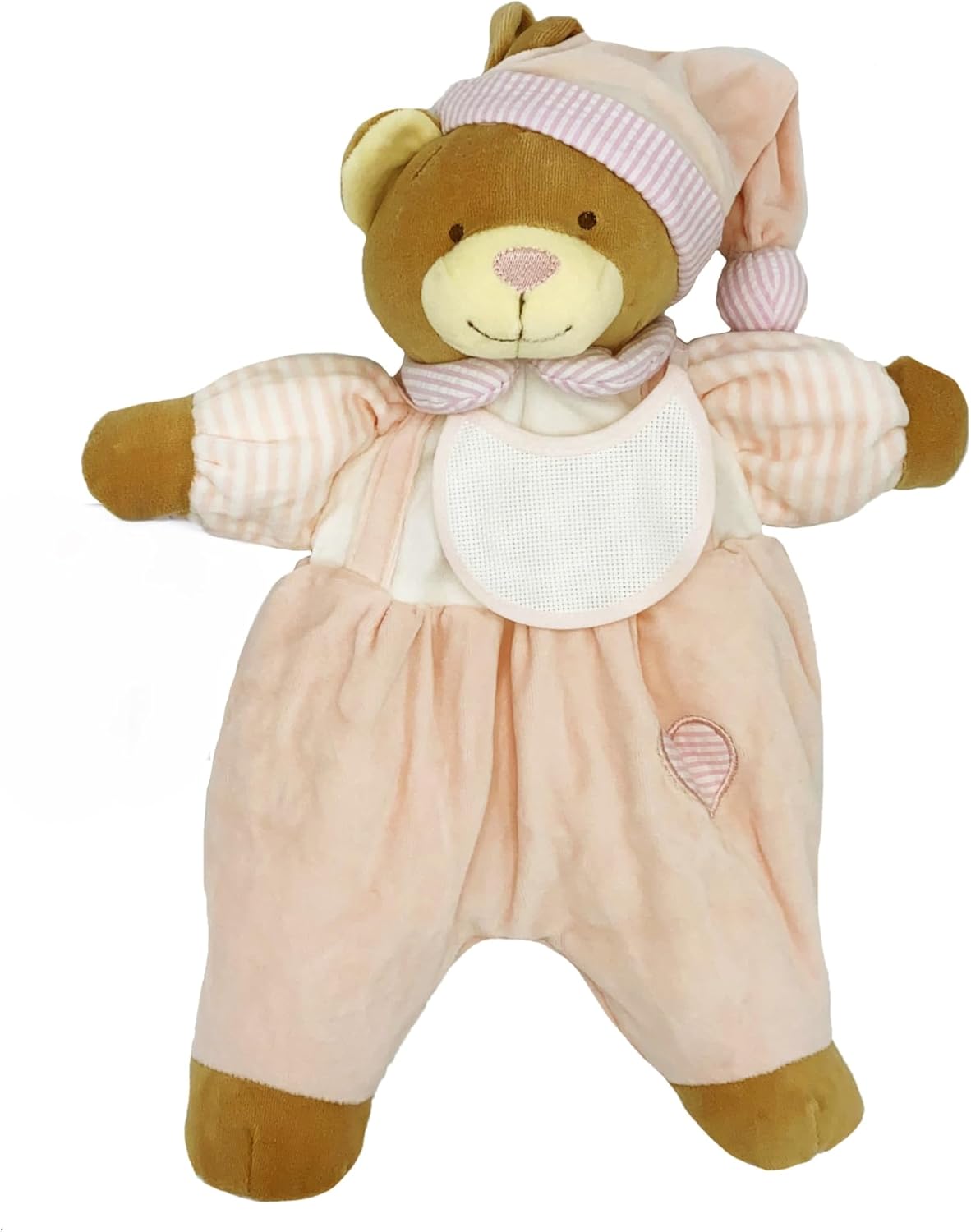 Ours Porte-Pyjama - Bavoir en Toile Aïda - Dimensions 46x36 cm