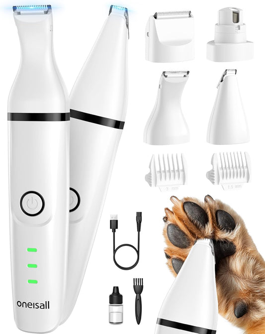 Tondeuse pour Animaux - Silencieuse et Sans Fil - 4 Têtes Multifonctions