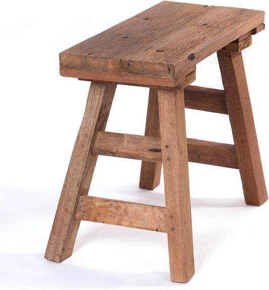 Tabouret en Bois Recyclé - Style Rustique - Artisanat Unique