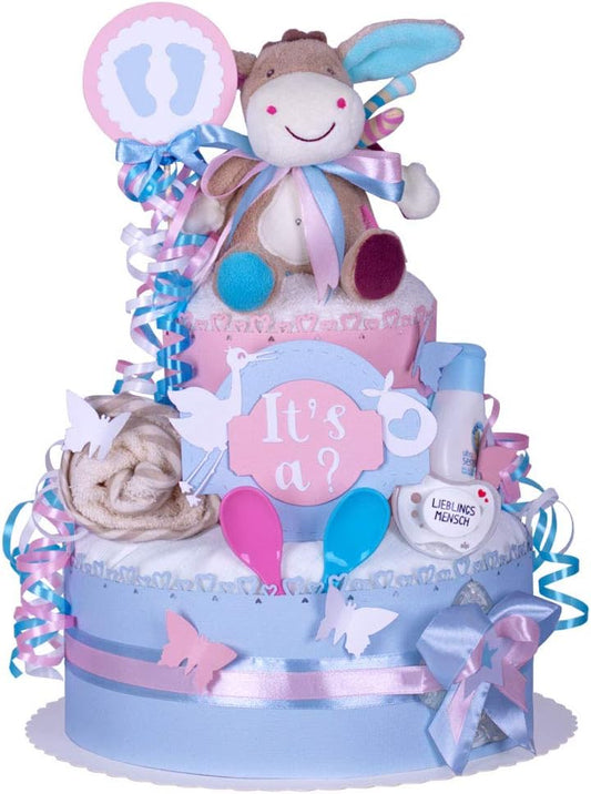 Gâteau de Couches - Cadeau Naissance Neutre - Personnalisable et Pratique