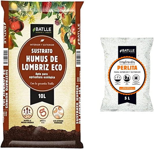 Humus de Lombric Bio - 10L - Substrat Perlite 5L