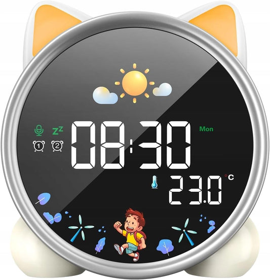 Horloge Réveil Enfant - Affichage Numérique - Thème Chat