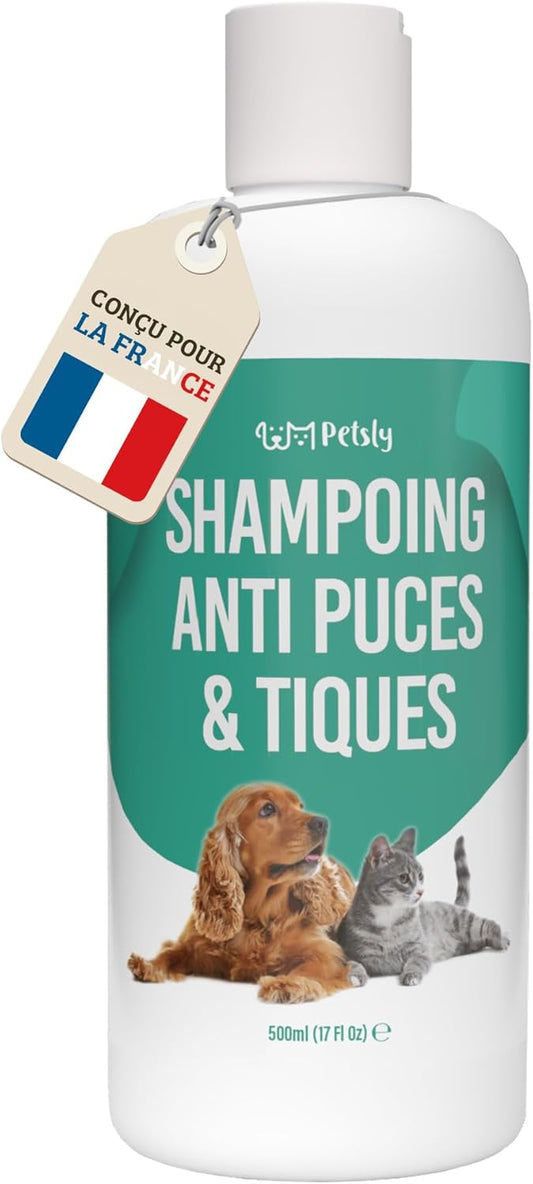 Shampoing Anti Puces - Naturel Aloe Vera - pH Équilibré Peau Sensible